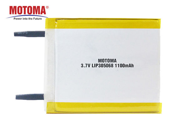 3.7V 1100mAh Rechargable Batterien der Lithium-Polymer-Batterie-3.0*50*68mm Motoma für IOT-Geräte